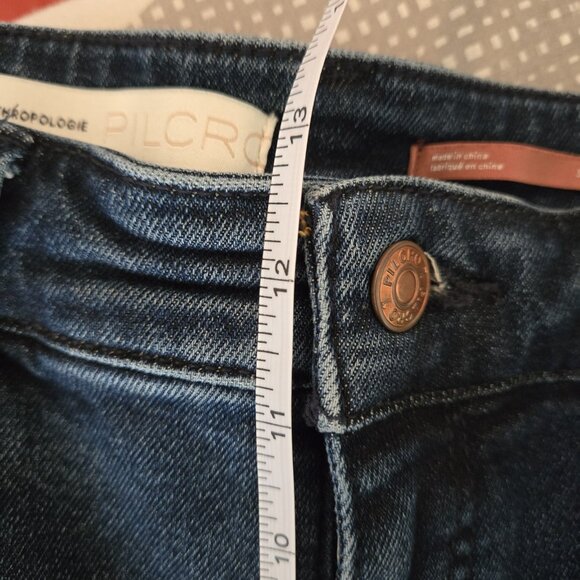 Anthropologie Pilcro High Rise Cigarette Jeans 30 Raw Hem Dark Wash Classic - Picture 8 of 16